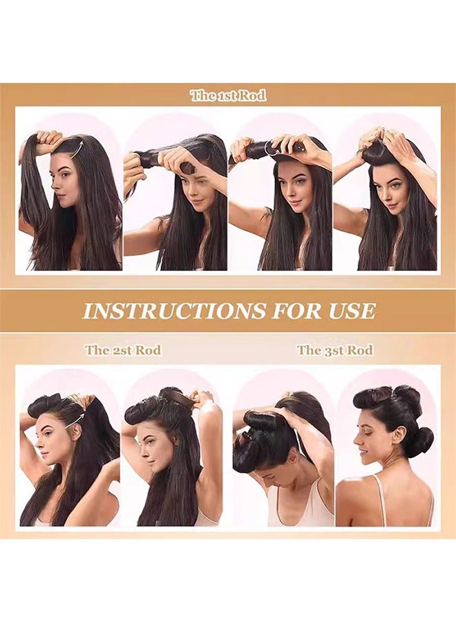 KHAJUL 3PCS Heatless Hair Curler with Flexible Rods and Hook, Heatless Curling for All Hair Types, Comfortable Heatless Curlers for Sleeping, Curls Overnight #Black - Image 3