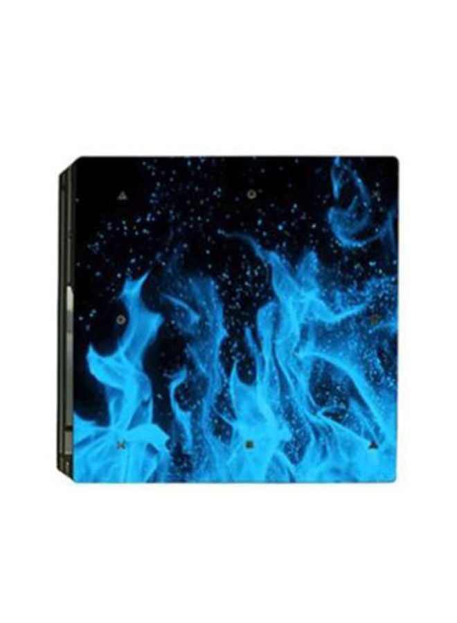 NIBEMINENT 3-Piece Fire Printed Skin Sticker For DUALSHOCK 4 Wireless Controller And Console - Blue/Black - Image 4