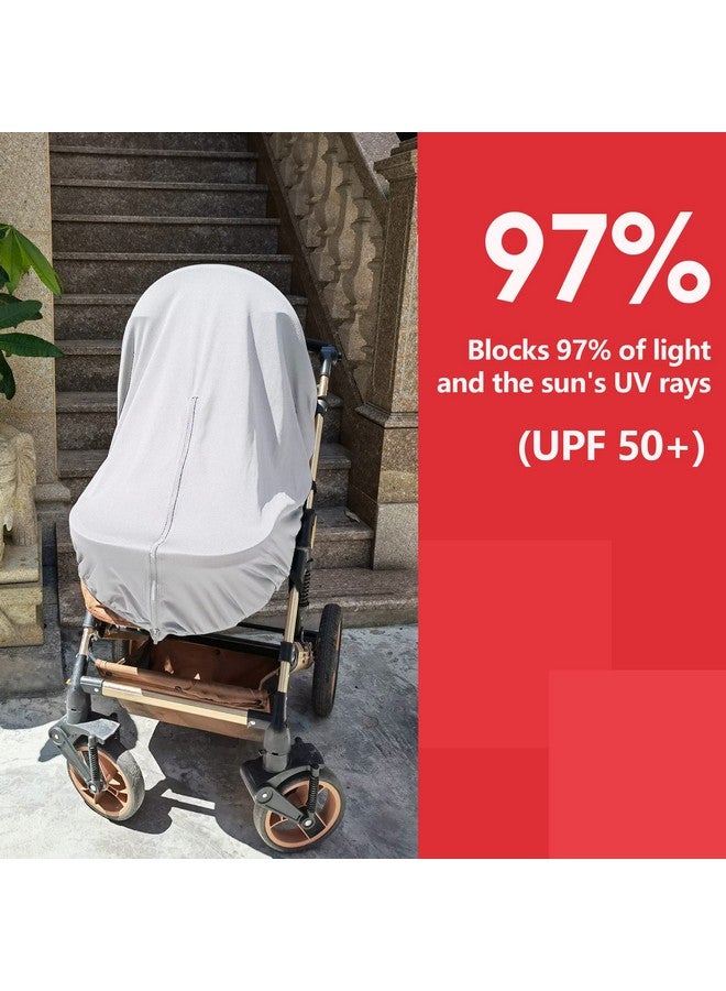 ريستكلاود مظلة شمس لعربات الأطفال، واقي من الشمس فوق البنفسجية ومظلة للنوم، مناسب لجميع عربات الأطفال، غطاء معتم لعربة الأطفال، يسمح بمرور الهواء ويمنع 99% من أشعة الشمس (UPF50+) - Image 2