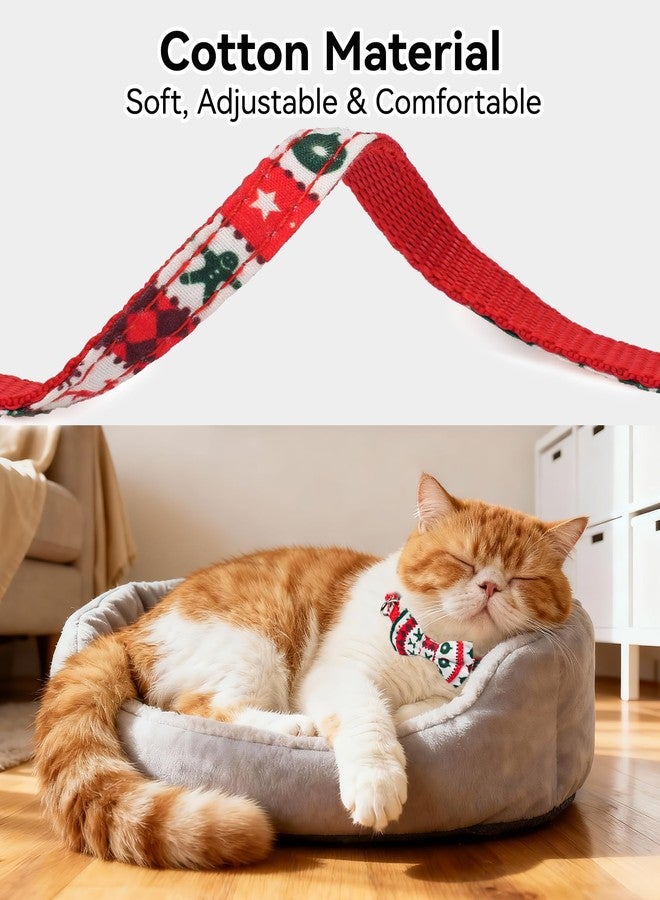 Joytale Upgraded Christmas Cat Collar with Bells, Breakaway Cat Collars with Bow Tie, 1 Pack Girl Boy Safety Plaid Kitten Collars, Christmas - Image 3