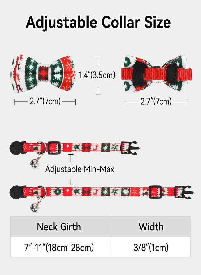 Joytale Upgraded Christmas Cat Collar with Bells, Breakaway Cat Collars with Bow Tie, 1 Pack Girl Boy Safety Plaid Kitten Collars, Christmas - Image 5