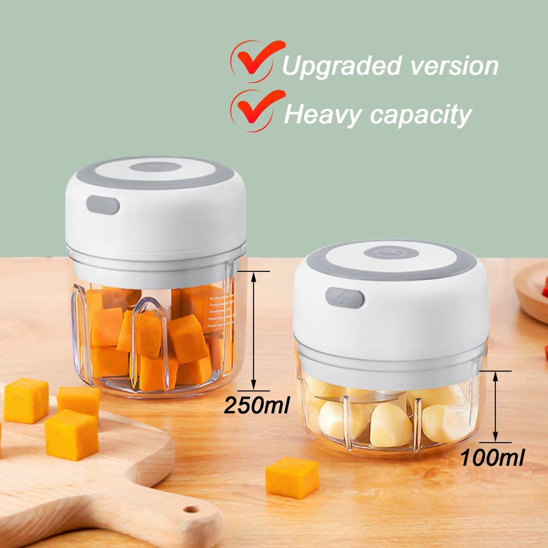 Hviww Electric Garlic Chopper, 250ML Vegetable Chopper, Food Chopper, USB Mini Garlic Mincer, Onion Chopper, Portable Small Food Processor for Ginger, Chili, Vegetables - Image 2