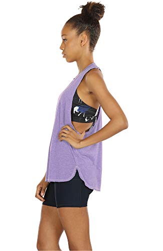 icyzone Workout Tank Tops for Women - Running Muscle Tank Sport Exercise Gym Yoga Tops Athletic Shirts(Pack of 3) (XL, Black/Grey/Lavender) - Image 5