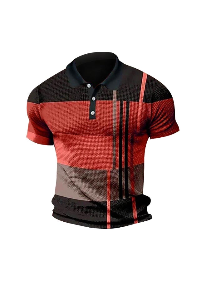 Summer  Fashion Men's Turn-down Collar Short Sleeve Striped Pullover T-shirts Casual Trendy Slim T-shirts Male Clothes - Image 1