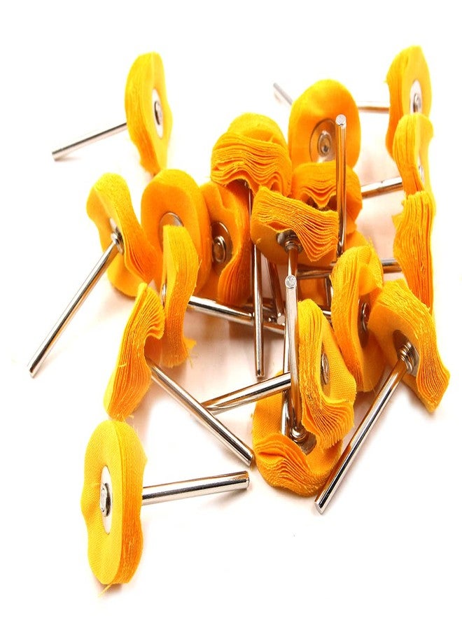 Preamer 20 Pcs Yellow Muslin Polishing Buffing Wheel Mini Brush Polishing Kit for Watch and Jewelry 1/8 Shank Compatible with Most Rotary Tool - Image 2