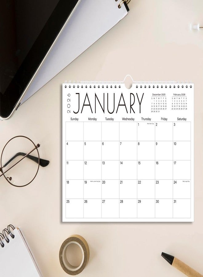 Tuun Fuplan Calendar 2025-2026 - Wall Calendar from July 2025 to December 2026, 2025-2026 Hanging Calendar with Holiday Marked, Premium Paper for Organizing, 8.5'' x 11'',Black Large Word - Image 4