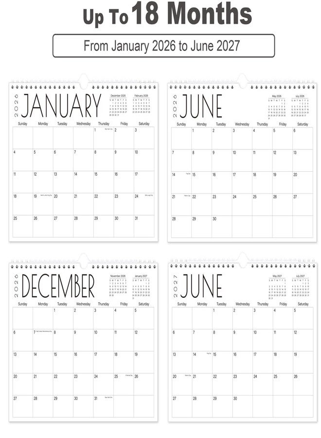 Tuun Fuplan Calendar 2025-2026 - Wall Calendar from July 2025 to December 2026, 2025-2026 Hanging Calendar with Holiday Marked, Premium Paper for Organizing, 8.5'' x 11'',Black Large Word - Image 3