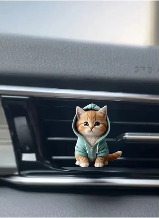 rocooart Set of 4 Cute Cat Car Air Vent Decoration Clamped Scent Holders - Freshen the Air with Pressed Scents - Car Interior Accessories for Driving Fun - Image 5