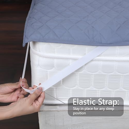 AVI 100% Waterproof & Dustproof Polyester Mattress Protector for Small Size Bed Mattress- with Elastic Bands (36" X 72", Grey) - Image 3