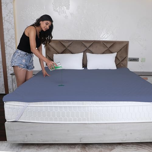 AVI 100% Waterproof & Dustproof Polyester Mattress Protector for Small Size Bed Mattress- with Elastic Bands (36" X 72", Grey) - Image 2