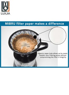 LUXJIA 100-Piece Coffee Filter Paper V60 Size V02 Unbleached Natrual White  - Image 5