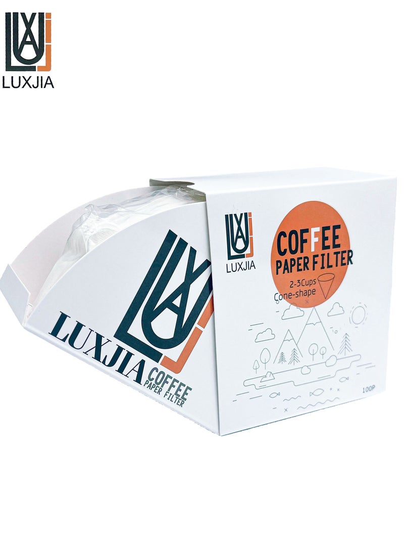 لاكجيا - فلاتر قهوة v60 عدد 100 فلتر مقاس 02 حجم كبير ابيض - Image 1