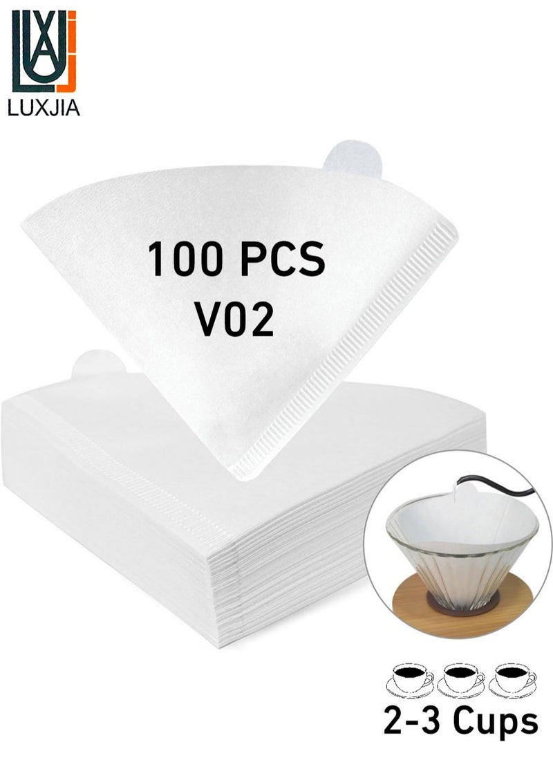 لاكجيا - فلاتر قهوة v60 عدد 100 فلتر مقاس 02 حجم كبير ابيض - Image 1