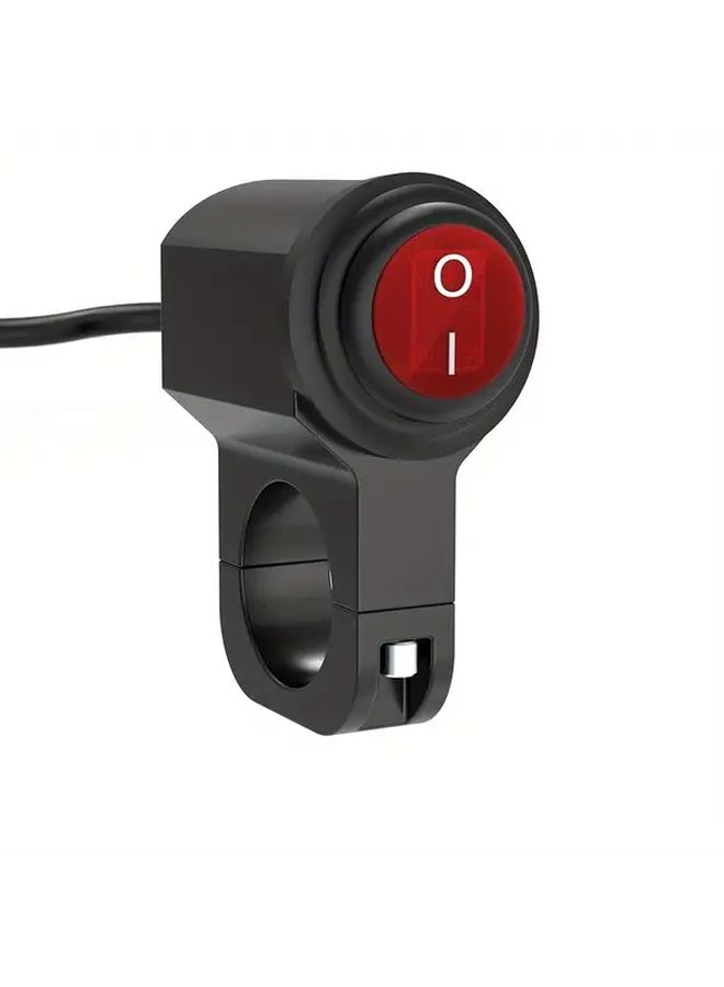 Metal Button Motorcycle Handlebar Switch 12V For 7 8 Inch ATV UTV Blue - Image 1
