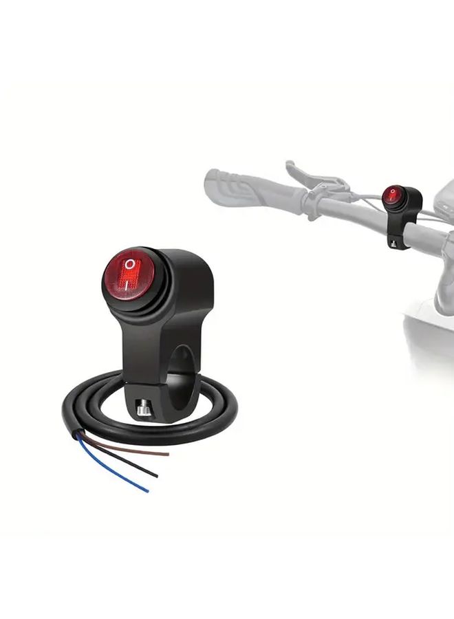 Metal Button Motorcycle Handlebar Switch 12V For 7 8 Inch ATV UTV Blue - Image 3