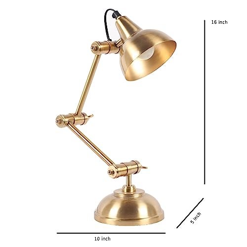 Decor de Maison Brings Handcrafted Shiny Adjustable Table Lamp |Bedside Lamps |Study Lamp |Desk lamp for livingroom, Study Room, Office, Home Decor |Reading Light for Table in Gold (9X15X42cm) - Image 3