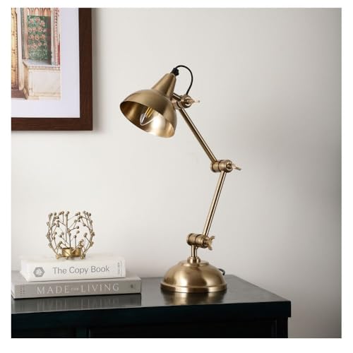 Decor de Maison Brings Handcrafted Shiny Adjustable Table Lamp |Bedside Lamps |Study Lamp |Desk lamp for livingroom, Study Room, Office, Home Decor |Reading Light for Table in Gold (9X15X42cm) - Image 1