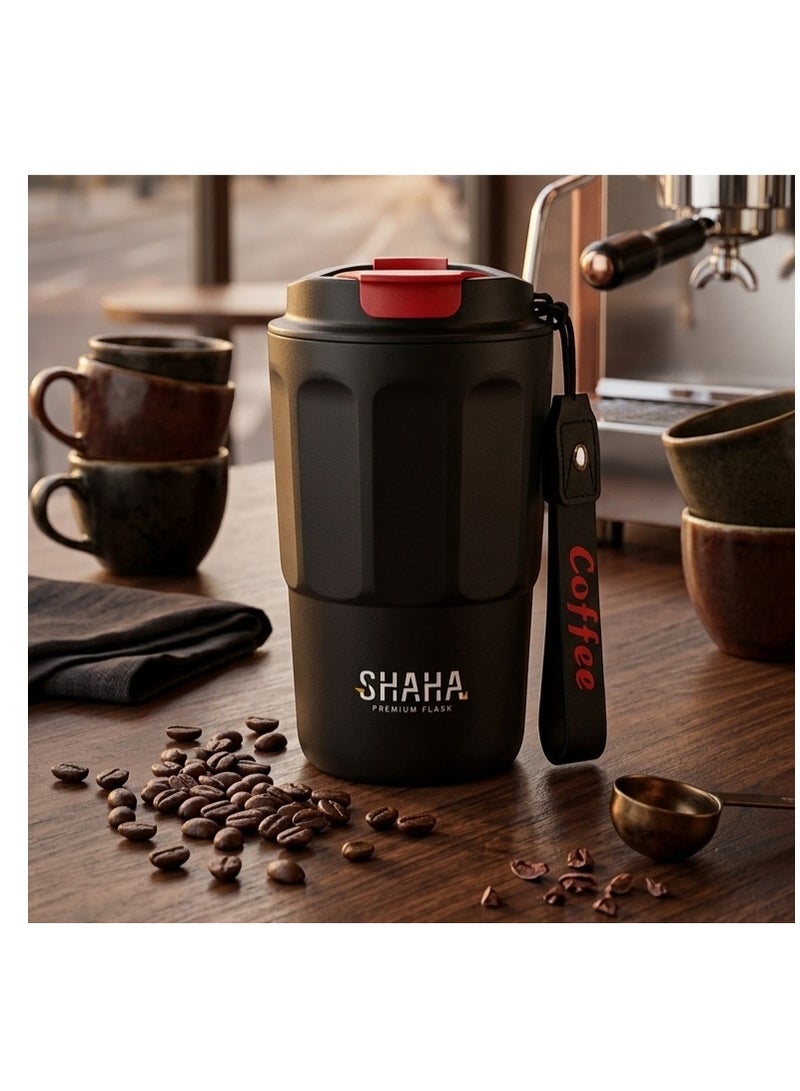شاها كوب قهوة مفرغ من الهواء من شاها، سعة 380 مل، أبيض، ستانلس ستيل - Image 3