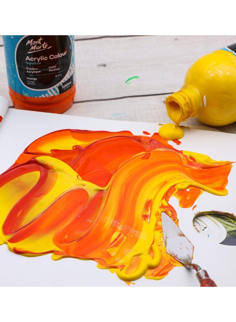 Mont Marte لون أكريليك مميز 500 مل محتوى برتقالي - Image 3
