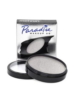 mehron Mehron Makeup Paradise Makeup AQ Pro Size | Stage & Screen, Face & Body Painting, Special FX, Beauty, Cosplay, and Halloween | Water Activated Face Paint & Body Paint 1.4 oz (40 g) (Metallic Silver)  - Image 1