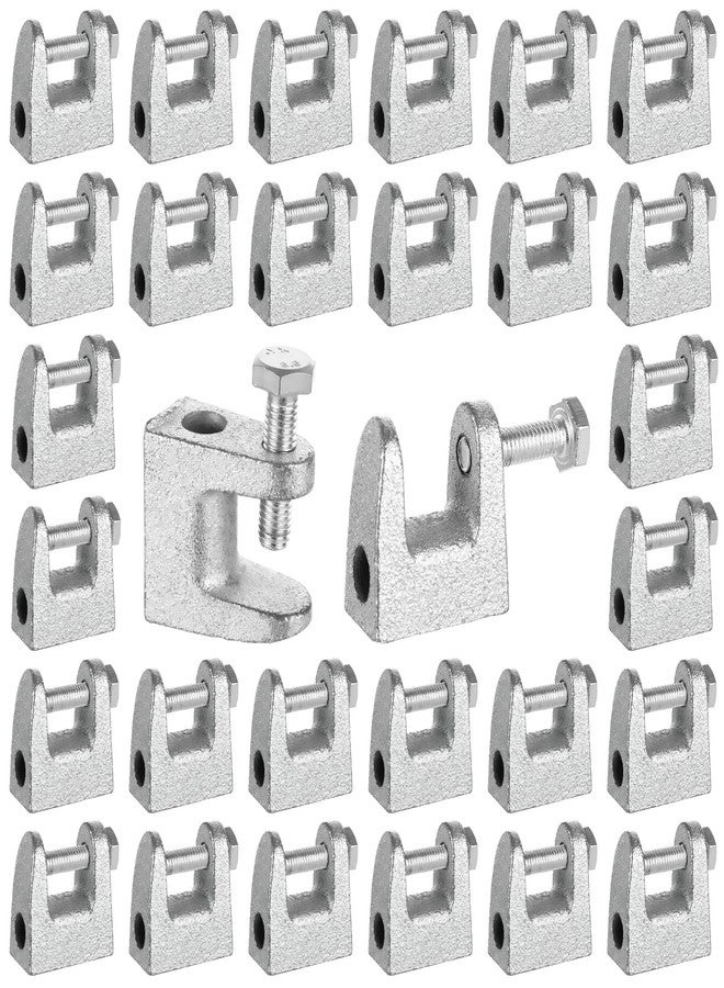AKOLAFE 30 Pack Beam Clamp Heavy Duty C Clamp Set Small C Clamps with 3/8” Threaded Hole Mini C-Clamp Metal U Clamp 3/4” Jaw Opening Adjustable G Clamps for Woodworking, Welding (Vertical Rod Support) - Image 1