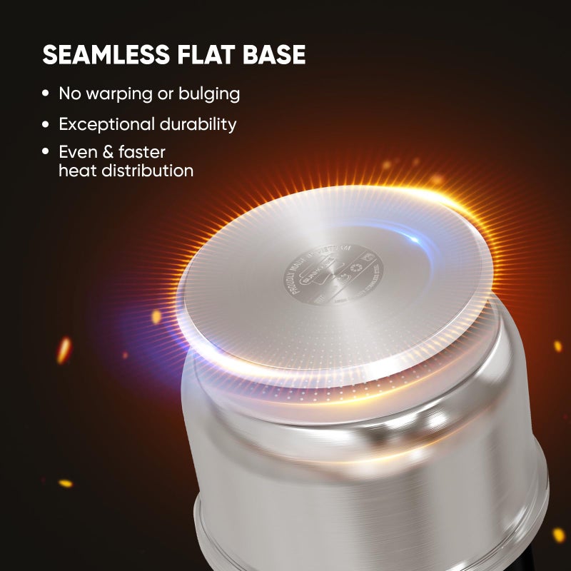 SUNHOUSE â€“ 1.5 Quarts Stainless Steel Sauce Pan with Lid - PFOA-FREE, Stainless Steel Sauce Pan, Advanced Impact Bonding Induction Base, Stay-Cool Handle, Compatible with All Cooktops - Image 2