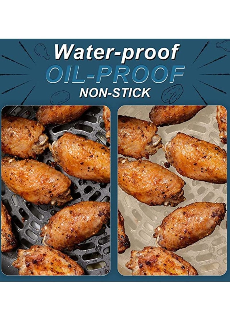 BELLHOWELL Pack Of 100 PCS Air Fryer Disposable Paper Liner Non Stick Liners Round Food Grade Baking For Oven Roasting Microwave Nature 6.3 Inch 16 CM With 100 Pcs Transparent Gloves  - Image 5
