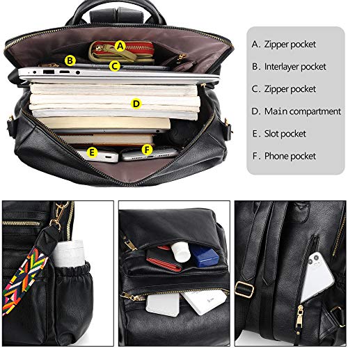 Dora & Liz Womens Backpack Purse Leather Fashion Travel Backpack Purse for Women Designer Ladies Shoulder Bags - Image 4