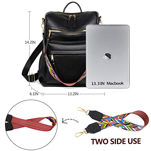 Dora & Liz Womens Backpack Purse Leather Fashion Travel Backpack Purse for Women Designer Ladies Shoulder Bags - Image 3