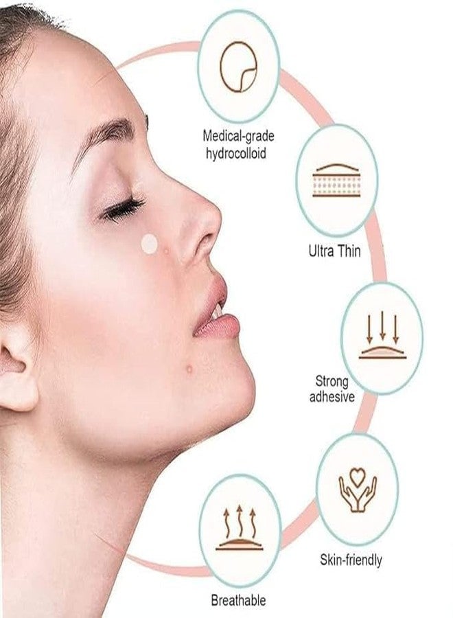 PEAKTASTE لصقات حب الشباب مع مادة الهيدروكولويد - ملصقات علاج موضعي غير مرئية ومقاومة للماء للبثور والشوائب - لصقات وجه سريعة الشفاء وغير مهيجة لإصلاح البشرة طوال الليل (36 قطعة) (للبشرة) - Image 5