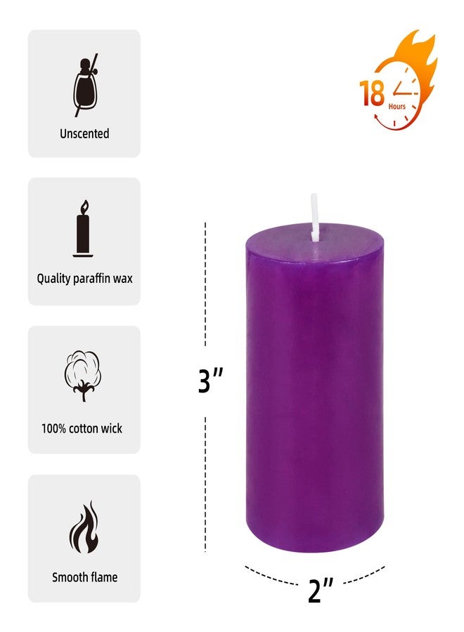 Jeco “2” Diameter by 3” Purple Pillar Candle,CPZ-2310 - Image 4
