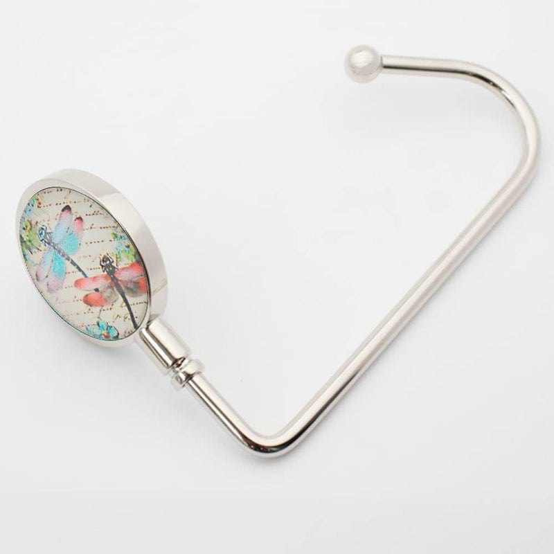 ROFLYER Purse Hook Hanger for Table Bar Handbag Hanger Safer Cleaner Bag Table Hanger with Velvet Pouch (Drangonfly) - Image 3