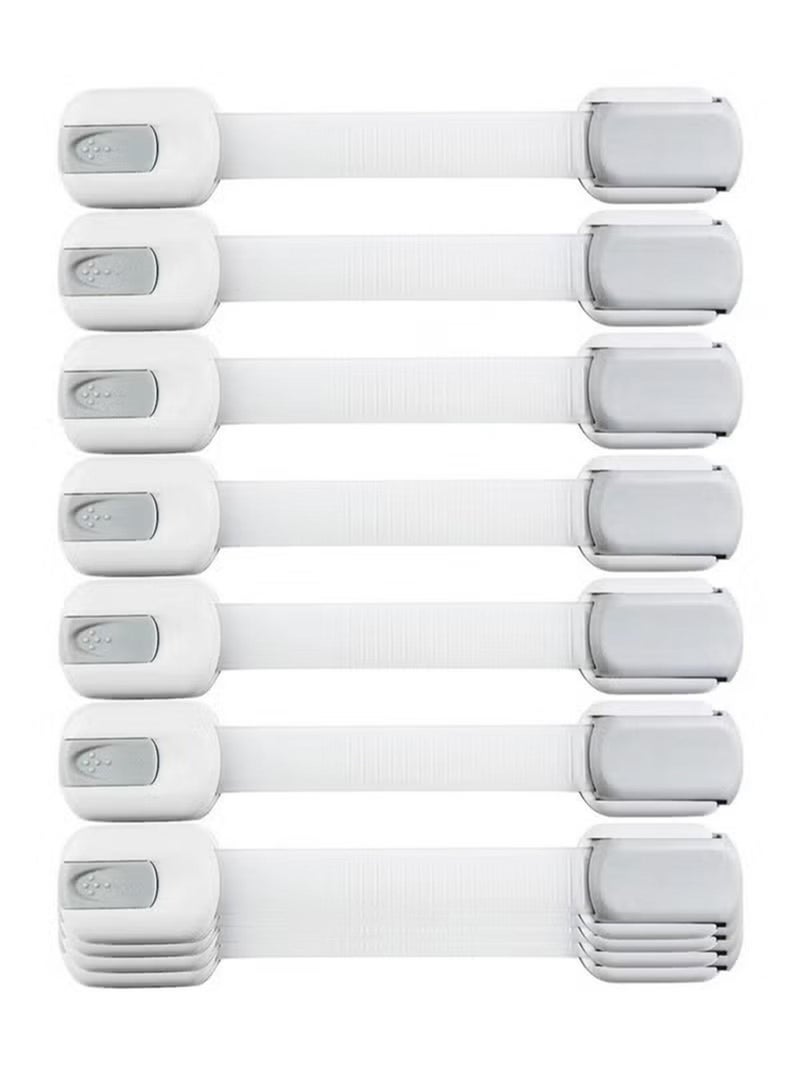 Jamal Pack Of 10 Child Safety Strap Locks Baby Locks For Cabinets And Drawers, 3M Adhesive Pads - Image 1