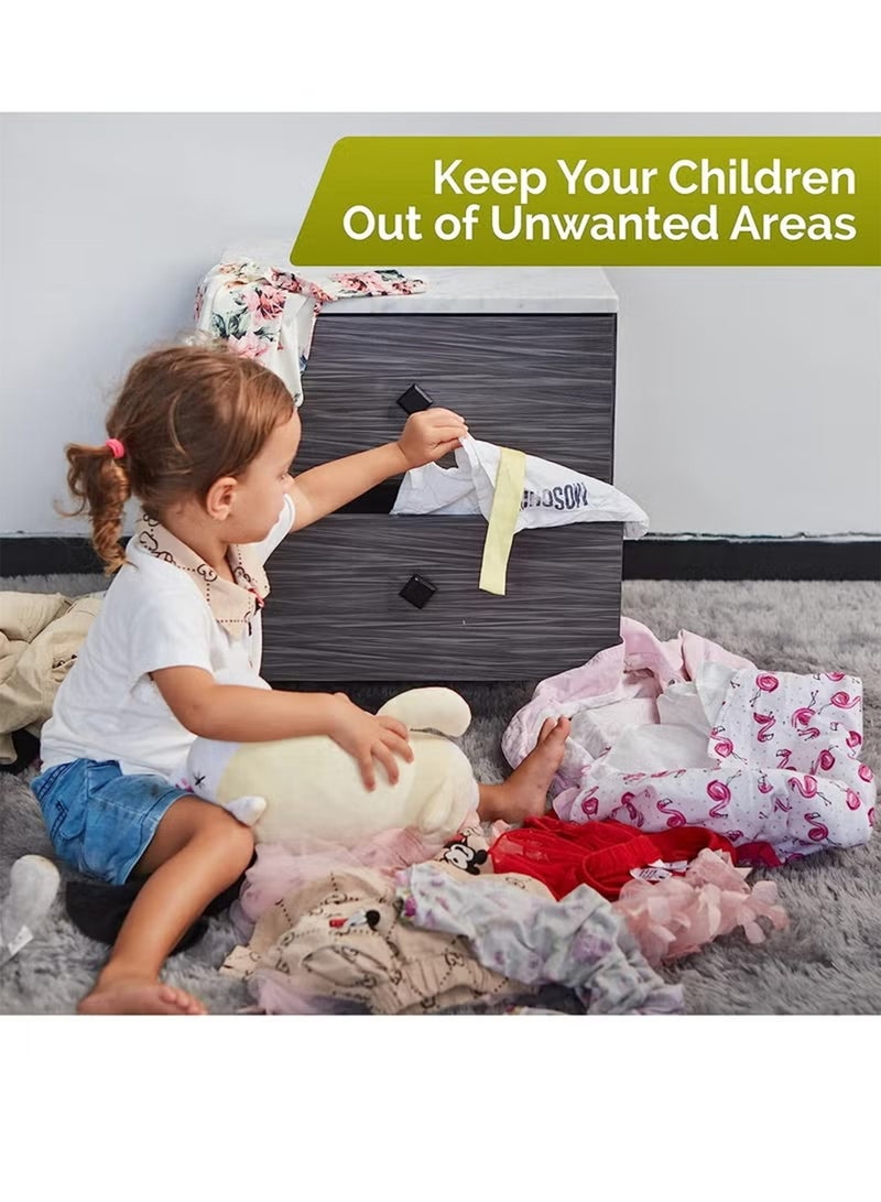 Jamal Pack Of 10 Child Safety Strap Locks Baby Locks For Cabinets And Drawers, 3M Adhesive Pads - Image 4