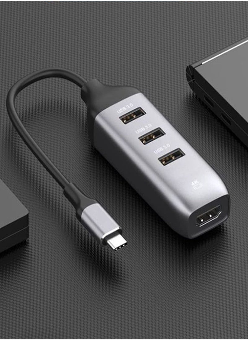 Generic USB C to HDMI Adapter with 3 USB 3.0 Ports, HDMI 4K Output, Compatible with MacBook Pro, iPad, XPS, Surface, Android, and More, DP Alternative Mode Required  - Image 5