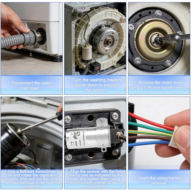 BTFO Upgrade W11395618 W11162560 W10866250 Washing Machine Motor Run Capacitor, Replaces W10625046 WPW10625046 W10843769 W11158831 Starting Runing Capacitors Washing Machine Accessories Parts Rplacement - Image 5