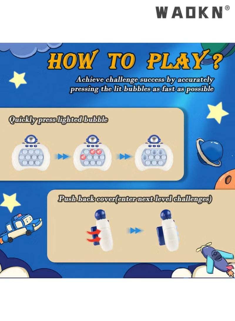 WAOKN Electronic Quick Push Light Up Pop Game Fidget Toys for Adults and Kids with Puzzle Game Machine Push Pop Bubble Fidget Sensory Toy Birthday Gifts - Image 3