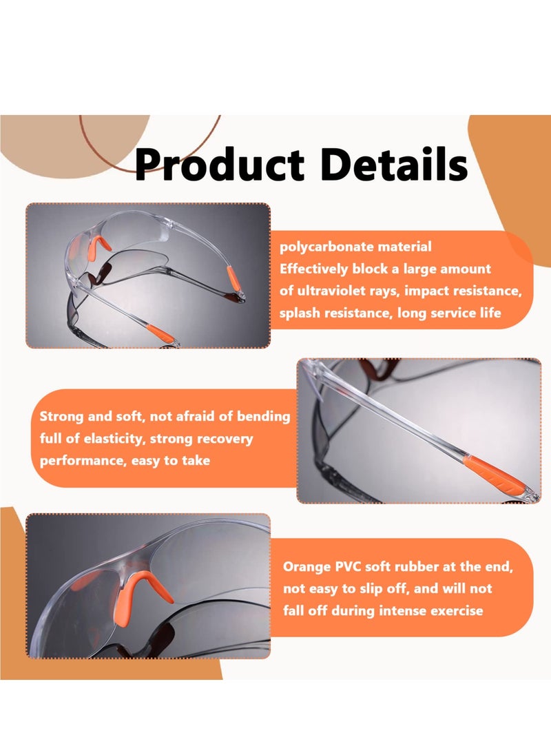 SYOSI 12Pcs PC Transparent Safety Glasses for Work Scratch Resistant Anti Fog Coating Safety Goggles Eye Protection for Woodworking Lab Work Mowing Yard Work Equipment Against Dust  - Image 5