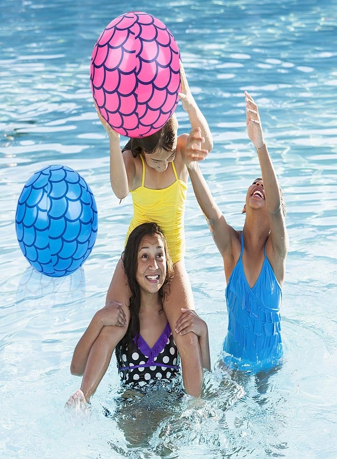 FuturePlusX كرات شاطئية FUTUREPLUSX عبوة 4، كرات مسبحية قابلة للنفخ بحجم 10 إنش لتزيين حفلات حورية البحر وألعاب الماء الصيفية - Image 5