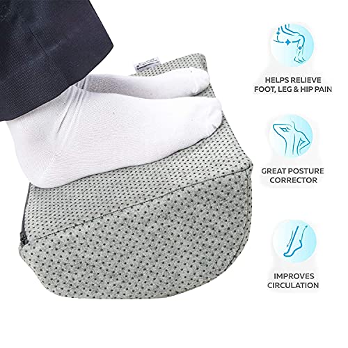Metron Foot Rest Under Desk for Office Chair, Ergonomic Foot Stool with Curved Orthopedic Design | Non-Slip Cover, Foot Support Cushion for Work, Home & Study, Pack of 1 (Grey - Image 4