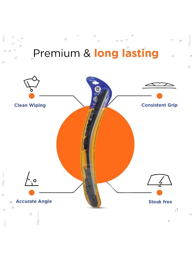 Vision X VisionX WR10156i020 All-Weather 20-Inch Frameless Wiper Blade - Universal Fit (10 Adapters), Natural Rubber, Silent, Streak-Free, Corrosion-Free, Low Maintenance, Long-Lasting Durability - Image 5