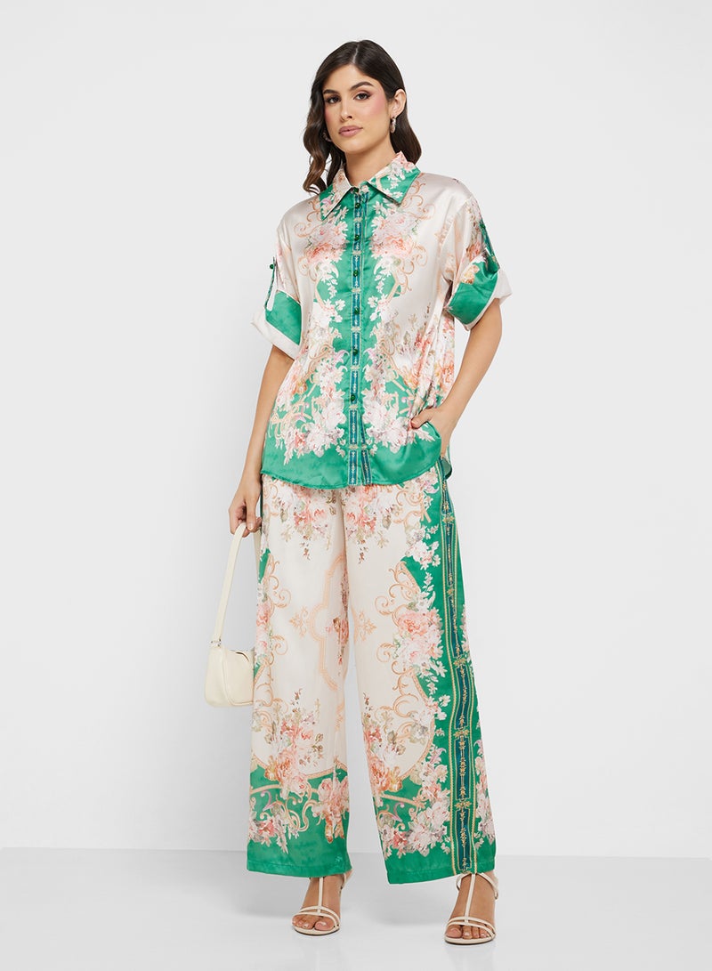 Khizana Floral Print Top & Skirt Set - Image 1