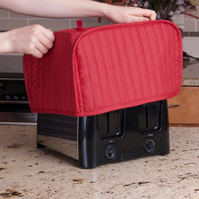 RITZ Four Slice Toaster Cover, Machine Washable Cotton/Polyester Kitchen Appliance Covers, Paprika Red - Image 5