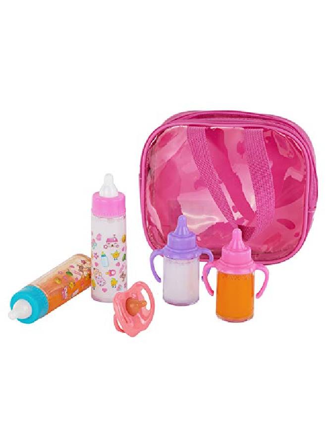 Fash N Kolor®, My Sweet Baby Disappearing Doll Feeding Set | Baby Care 4 Piece Doll Feeding Set For Toy Stroller | 2 Milk & Juice Bottles With Toy Pacifier For Baby Doll, - Image 4