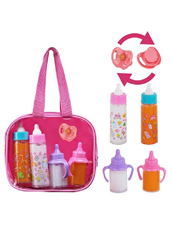 Fash N Kolor®, My Sweet Baby Disappearing Doll Feeding Set | Baby Care 4 Piece Doll Feeding Set For Toy Stroller | 2 Milk & Juice Bottles With Toy Pacifier For Baby Doll, - Image 2