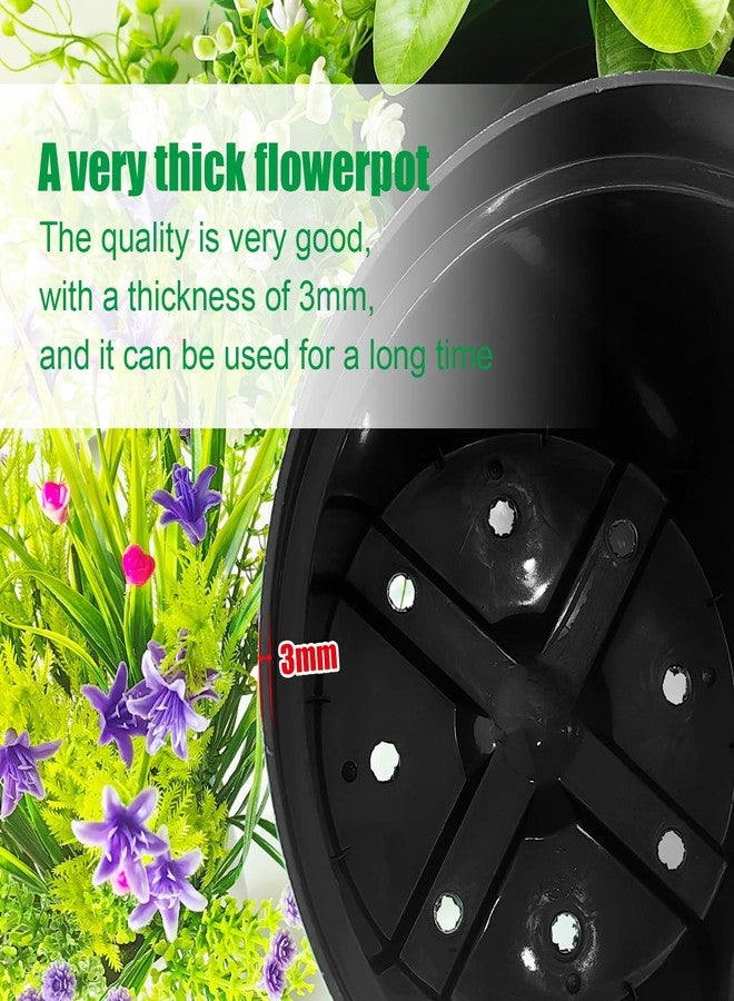 RooTrimmer 10 Pack Plant Planter, 10 Inch Thick Plant Pots with Multiple Drainage Holes, Pots for Plants Such as Herbs Strawberry and Flowers, Black - Image 4