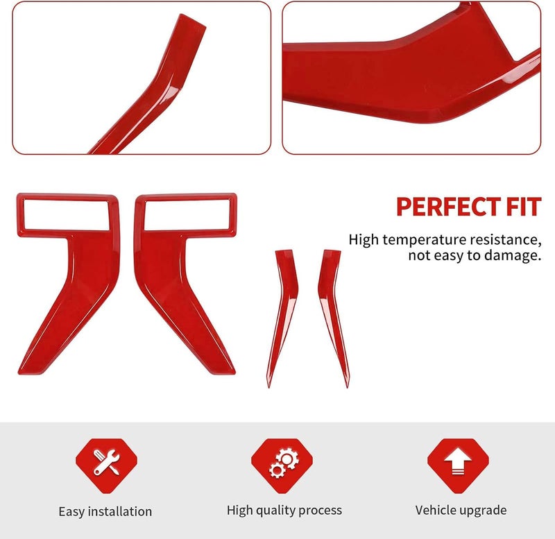 Jimen Fit for Ford F150 2021-2024, 4PCS Fender Side Vent Badge Emblem Cover Trim (Red) - Image 4