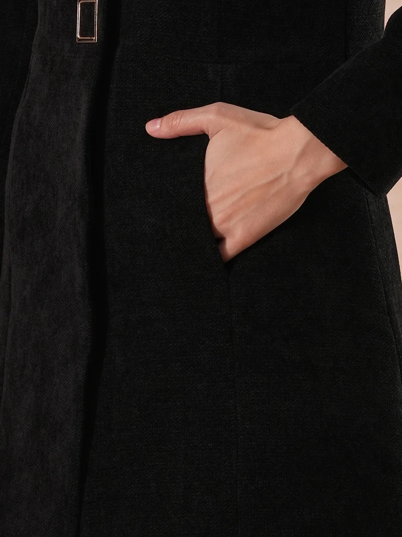 globus Women Mandarin Collar Overcoat