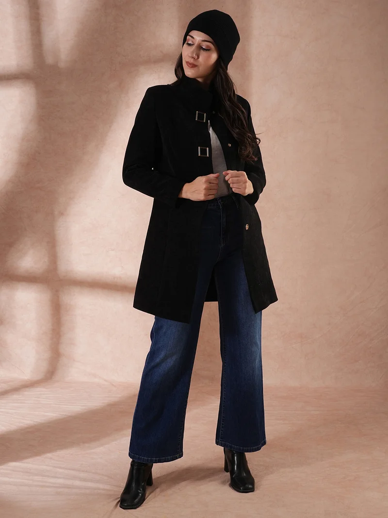 globus Women Mandarin Collar Overcoat
