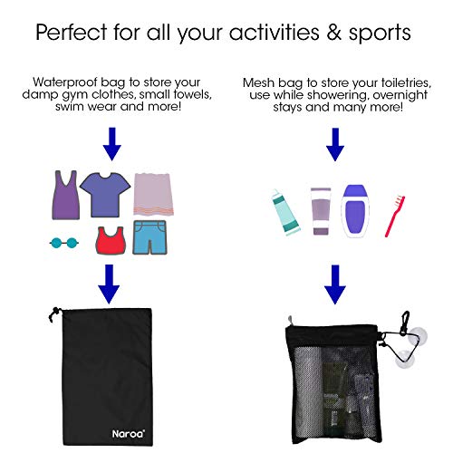 Naroa Waterproof Multifunctional Toiletry Shower Bag for Gym, Travel, Business and Foldable Portable Hanging Bathroom Mesh Caddy with Wet & Dry Storage Suction Hook Tote for Men Women - Image 2